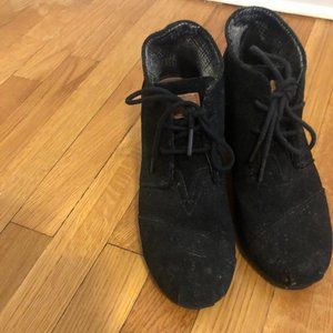 Black Tom Wedge Booties